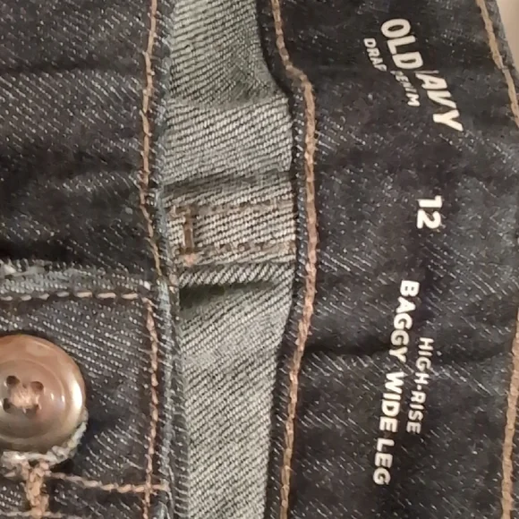 TWO pairs old navy jeans 12 wide leg NWT - Picture 5 of 5